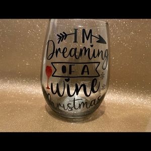 Christmas wine glass